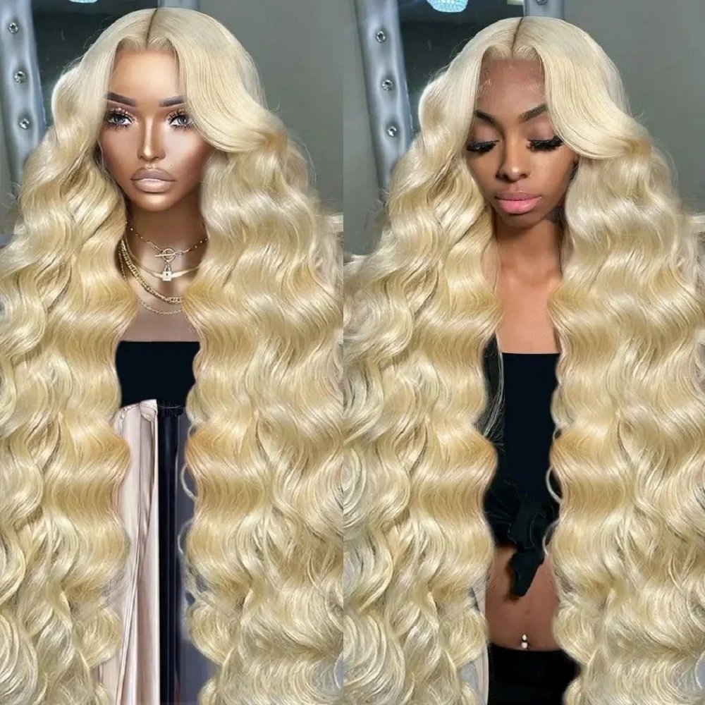 Lace Front Wigs - 46-calowe peruki z koronką z przodu