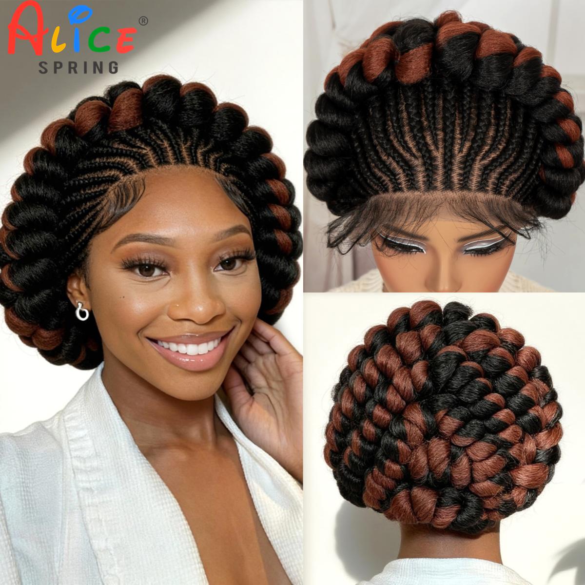 Peruki z warkoczami cornrow, s – Synthetic Braided Wigs For Black Women recenzja i cena