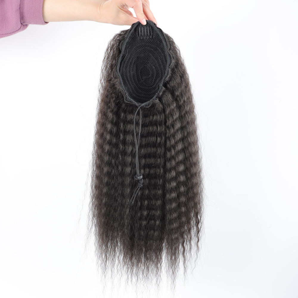 Fałszywy syntetyczny kucyk ze  – Drawstring Afro Curly Puff Ponytail recenzja i cena