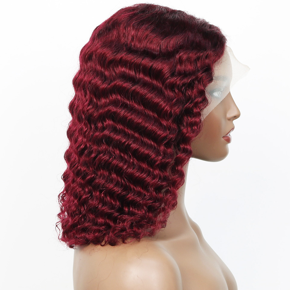 99j Burgundowa, głęboka fryzur – Pre Parted 13X4 Lace Front Bob Wig recenzja i cena