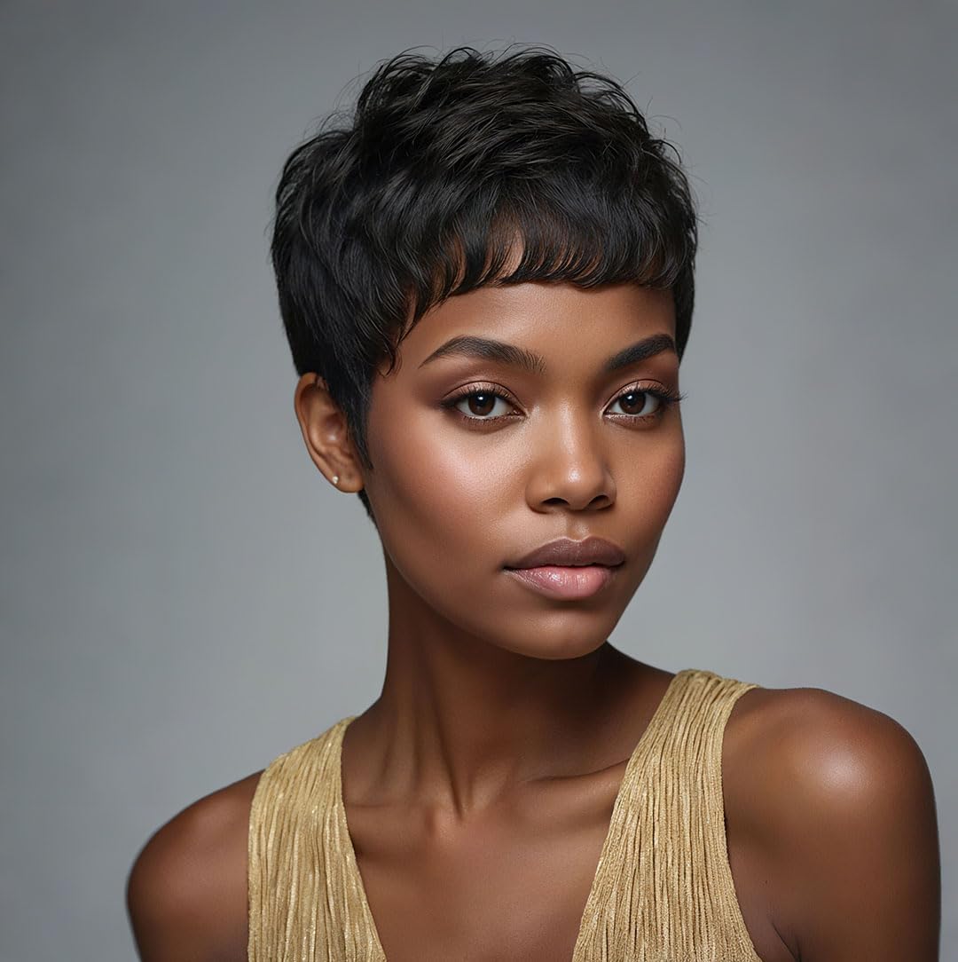 Peruka z naturalnych włosów, k – Short Pixie Cut Wig Human Hair Cheap recenzja i cena