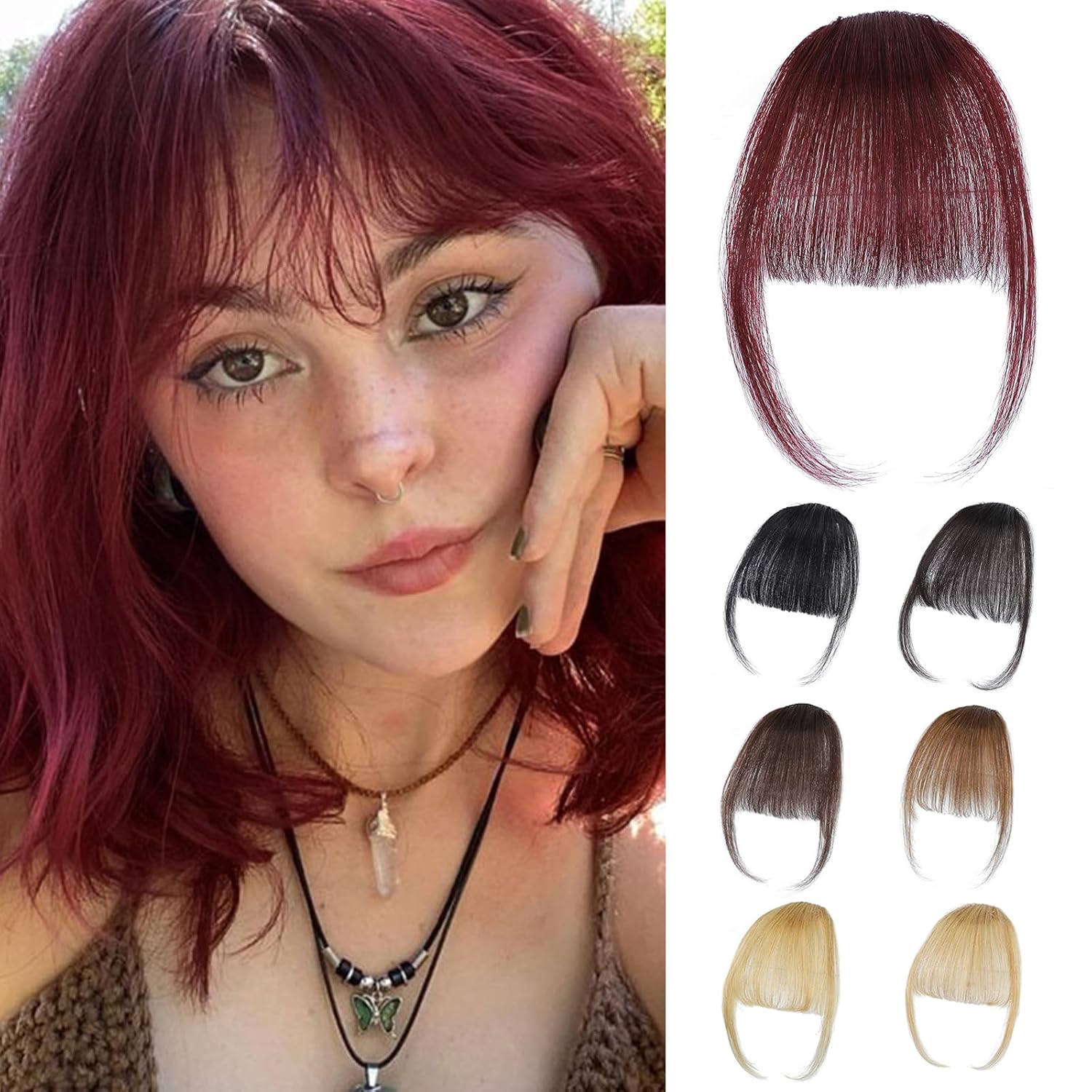 Burgundowy klips w grzywce 100 – Seamless Clip In Hair Extensions Human Hair recenzja i cena